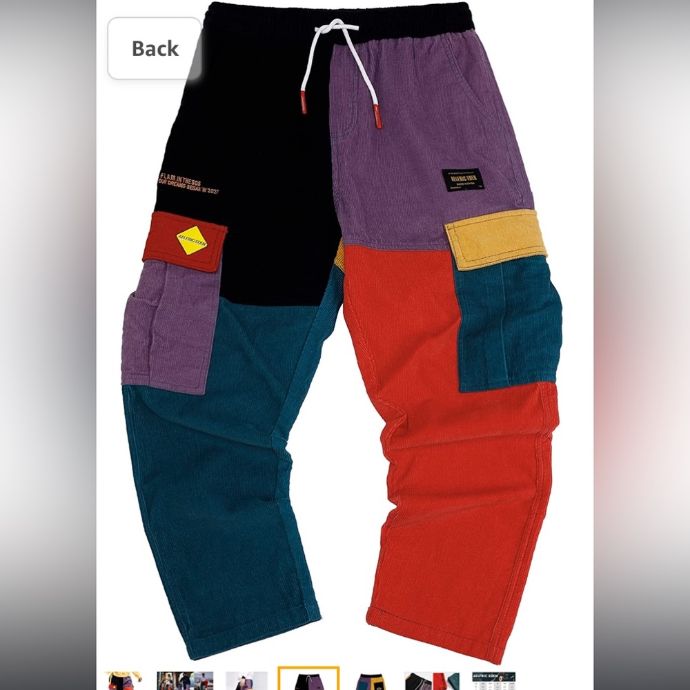 Aelfric eden multi color corduroy skater Street gear pants NWOT - Picture 3 of 12